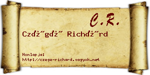 Czégé Richárd névjegykártya